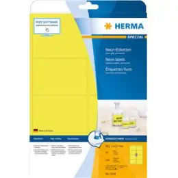 Etiketten Herma 5144 Special 99,1 x 67,7 mm selbstklebend, neon-gelb, Inkjet Laser Kopierer, Pack 160 Stk/20 Blatt