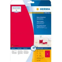Etiketten Herma 5046 Special 99,1 x 67,7 mm selbstklebend, neon-rot, Inkjet Laser Kopierer, Pack 160 Stk/20 Blatt