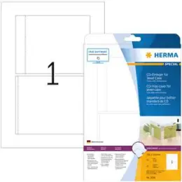 CD-Einleger Herma 5036 Special 151 x 118 mm Karton, perforiert, weiß, Inkjet Laser Kopierer, Pack 25 Stk/25 Blatt