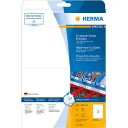 Etiketten Herma 4693 Special 210 x 148 mm weiß Folie wetterfest, strapazierfähig, Laser Kopierer, Pack 50 Stk
