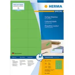 Etiketten Herma 4409 Special 70 x 37 mm selbstklebend, grün, Inkjet Laser Kopierer, Pack 2400 Stk/100 Blatt