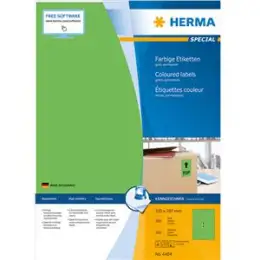 Etiketten Herma 4404 Special 210 x 297 mm selbstklebend, grün, Inkjet Laser Kopierer, Pack 100 Stk/100 Blatt