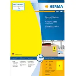 Etiketten Herma 4401 Special 210 x 297 mm selbstklebend, gelb, Inkjet Laser Kopierer, Pack 100 Stk/100 Blatt