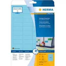 Etiketten Herma 4368 Special 45,7 x 21,2 mm selbstklebend ablösbar, blau, Inkjet Laser Kopierer, Pack 960 Stk/20 Blatt