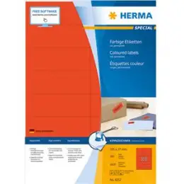 Etiketten Herma 4257 Special 105 x 37 mm selbstklebend, rot, Inkjet Laser Kopierer, Pack 1600 Stk/100 Blatt