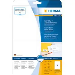 Korrektur-/ Abdeck-Etiketten Herma 4229 Special 105 x 148 mm weiß blickdicht, Inkjet Laser Kopierer, Pack 100 Stk