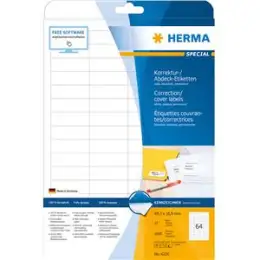 Korrektur-/ Abdeck-Etiketten Herma 4226 Special 48,3 x 16,9 mm weiß, Inkjet Laser Kopierer, Pack 1600 Stk