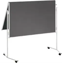 Moderationstafel Franken ECO-UMTFG12R ECO-UMTF-G12R Eco 120 x 150 cm (B x H), klappbar, beidseitig Filz, Aluminiumrahmen, grau