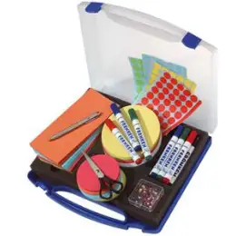 Moderatorenkoffer Franken UMKM Mini blau/transparent