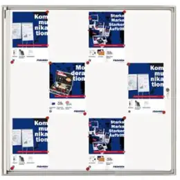 Flachschaukasten Franken FSA12 Innenbereich, magnetisch, Flügeltür, Alu, 96x98x3,5cm