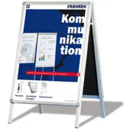 Plakatständer Franken BSA2 A2, Aluminium, Schnellwechselrahmen, Kunststoffscheibe