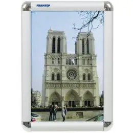 Plakatrahmen Franken BS0701 A4, Aluminium, silber, aufklappbares Rahmenprofil