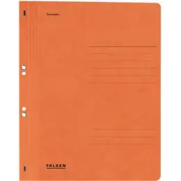 Ösenhefter Falken 80003924 A4, 1/1-VD, Manilakarton 250g, kaufmännische Heftung + Amtsheftung, orange