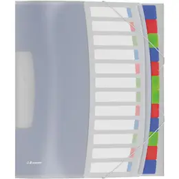 Ordnungsmappe Esselte 624030 Vivida A4, 12-Fächer, Kunststoff-Einband (PP), mehrfarbig, mit Gummizug, Pack 10 Stk
