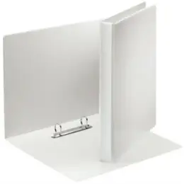 Panorama Ringbuch Esselte 49738 A4, 2 Ringe Ø 20 mm, Pappe/PP-Folie, 2 Außentaschen, D-Ring-Mechanik, weiß, Pack 10 Stk