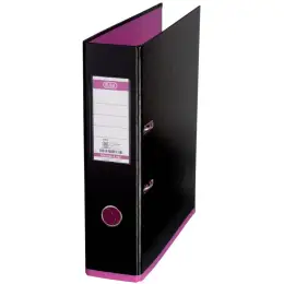 Ordner Elba 100081035 10489SWPI myColour, Strong-Line A4, 80mm, Pappe/PP-Folie, Wechselfenster, Bicolour-Optik, schwarz/pink