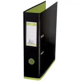 Ordner Elba 100081036 10489SWGH myColour, Strong-Line A4, 80mm, Pappe/PP-Folie, Wechselfenster, Bicolour-Optik, schwarz/hellgrün, Pack 10 Stk