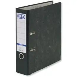 Ordner Elba 100081009 10428SW smart Original A4, 80mm, Pappe/Wolkenmarmor, schwarzer Rücken