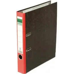 Ordner Elba 100555310 10404RO Rado A4, 50mm, Pappe/Wolkenmarmor, roter Rücken