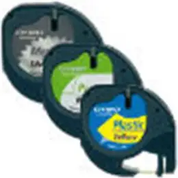 Schriftband-Kassette Dymo S0721800 91241 LetraTag 12mm x 4m, Pack 3 Stk