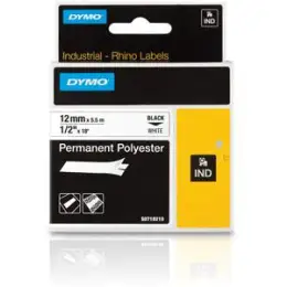 Schriftband-Kassette Dymo S0718210 18483 Rhino 12mm x 5,5m, schwarz auf weiß