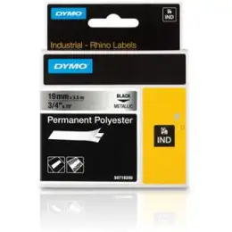Schriftband-Kassette Dymo S0718200 18487 Rhino 19mm x 5,5m, schwarz auf metallic