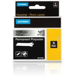 Schriftband-Kassette Dymo S0718180 18486 Rhino 12mm x 5,5m, schwarz auf metallic
