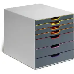 Schubladenbox Durable 7607-27 760727 Varicolor 7 farbig 7-Schübe 4flache + 3hohe geschlossene