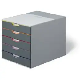 Schubladenbox Durable 7605-27 760527 Varicolor 5 farbig 5-Schübe geschlossene Schubladen