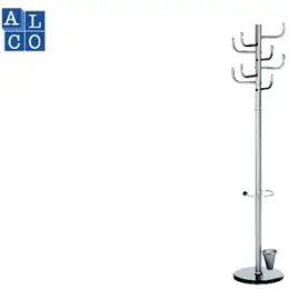 Garderobenständer Alco 2802 silber mit Marmorfuß+Schirmständer, 8 Haken, Höhe: 172cm