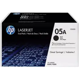 Tonerpatrone HP CE505D 05A Doppelpack, 2 x schwarz, je 2.300 Seiten