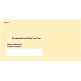 Zustellungsumschlag RNK 2050 120 x 235 mm, mit Fenster, an Postamt, äußerer Umschlag, gelb, Pack 10 x 100 Stk