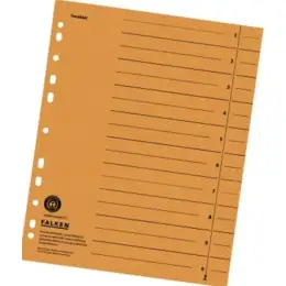 Trennblatt Falken 80001704 für A4, 240 x 300 mm, Kraftkarton (RC), durchgefärbt, orange, Pack 100 Stk