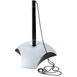 Kugelschreiberständer HAN 1751-31 Delta Kunststoff (PS), lichtgrau/schwarz, mit Kugelschreiber, mit Kette, Schreibfarbe: schwarz