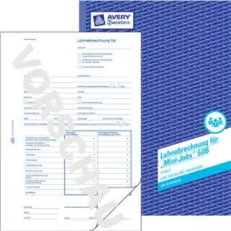 Lohnabrechnung Avery Zweckform 506 Mini-Jobs A4 50 Blatt