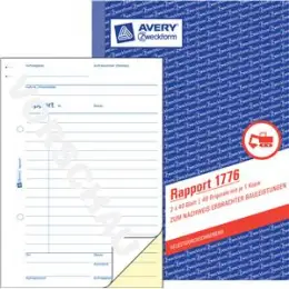 Rapport Avery Zweckform 1776 A5 2 x 40 Blatt selbstdurchschreibend SD, Pack 10 Stk