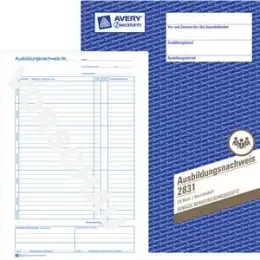 Ausbildungsnachweis Avery Zweckform 2831 A4 1Seite/1Woche 28Blatt Berichtsheft wöchentlich, Pack 5 Stk