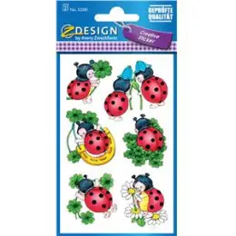 Schmuck-Etiketten Avery Zweckform 53281 Marienkäfer beglimmert, Pack 10 x 12 Stk/2 Blatt