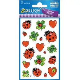 Schmuck-Etiketten Avery Zweckform 53558 Marienkäfer + Herzen, Pack 10 x 57 Stk/3 Blatt