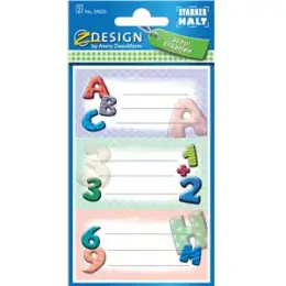 Buch-Etiketten Avery Zweckform 59203 bunt 76 x 120 mm Motiv ABC, Pack 10 x 6 Stk