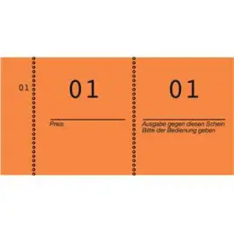 Nummernblock Avery Zweckform 869-10-1 105x53mm orange 1-1000, Pack 10 x 10 Stk