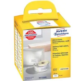 Adressetiketten Avery Zweckform AS0722400 89 x 36 mm selbstklebend weiß, Pack 2 Rollen je 260 Stk