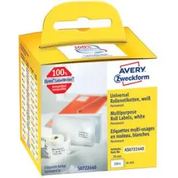Disketten-Etiketten Avery Zweckform AS0722440 70 x 54 mm selbstklebend weiß, Rolle 320 Stk