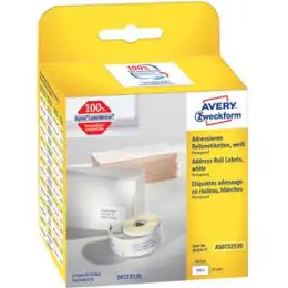 Rücksende-Etiketten Avery Zweckform AS0722520 25 x 54 mm selbstklebend weiß, Rolle 500 Stk