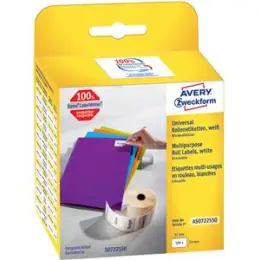 Vielzweck-Etiketten Avery Zweckform AS0722550 19 x 51 mm selbstklebend wiederablösbar weiß, Rolle 500 Stk