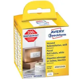 Versand-Etiketten Avery Zweckform ASS0722430 101 x 54 mm selbstklebend weiß, Rolle 110 Stk
