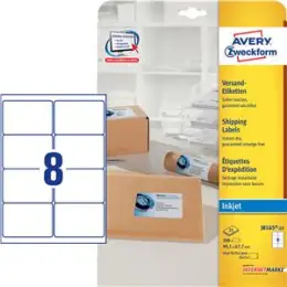 Adressetiketten Avery Zweckform J8165-25 99,1 x 67,7 mm C4 spezialbeschichtet, Inkjet, Pack 200 Stk/25 Blatt