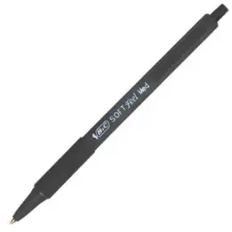 Kugelschreiber Bic 8373971 Softfeel 0,4mm, Wechselmine, Druckmechanik, dokumentenecht, schwarz