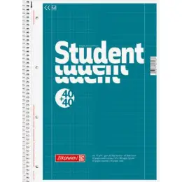 Collegeblock Brunnen 10-67974 1067974 Student A4 Duo kariert/liniert Lineatur 27+28 40 Blatt kartiert 40 Blatt liniert, Pack 5 Stk