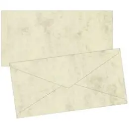 Briefumschlag Brunnen 10-5141311 105141311 DIN lang 80g Marmor chamois mit Seidenfutter, Pack 5 x 10 Stk